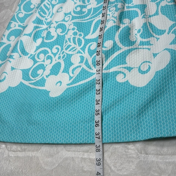 Lilly Pulitzer Pearl Halter Shift Dress Shorely Blue Pick Up Lines Cotton Sz 14 - Picture 7 of 9